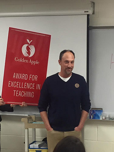 Jason Crean gets his award (goldenapple.org).