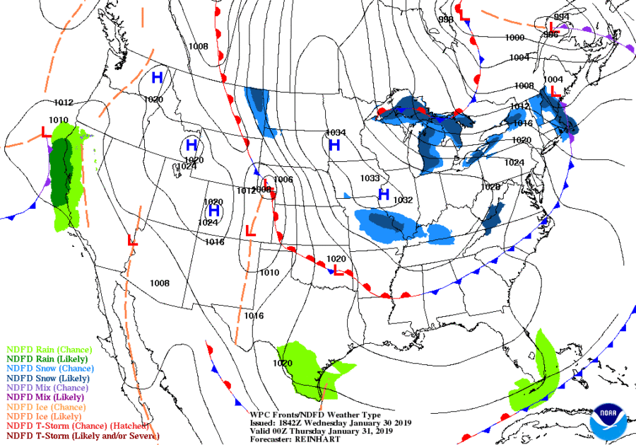 Weather map created by the National Weather Service. The organization is imploring people to remain inside if at all possible.