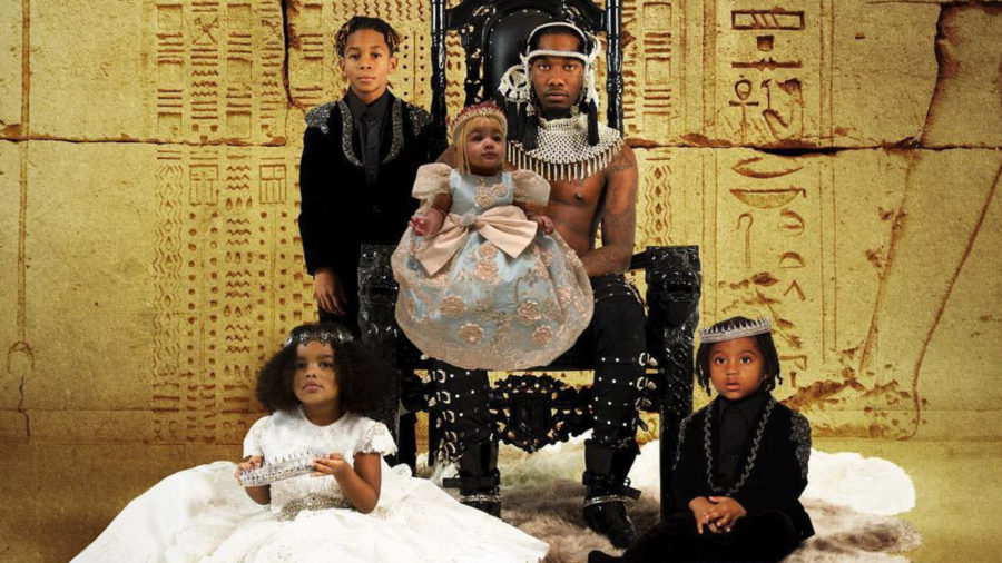 The+cover+art+for+the+new+album%2C+depicting+rapper+Offset+with+his+four+kids.+