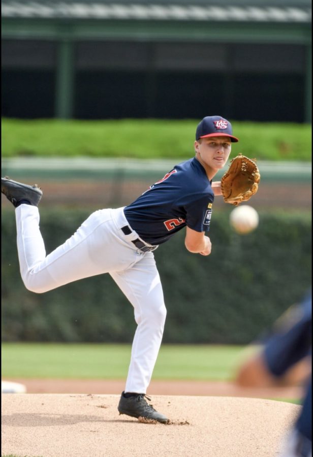 Leader pitches in a game (Photo courtesy of Grant Leader).