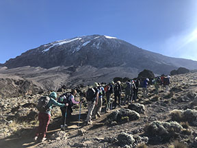 Morkin and the group pass an elevation of 15,000 feet and start their hike on day five (Grace Morkin).