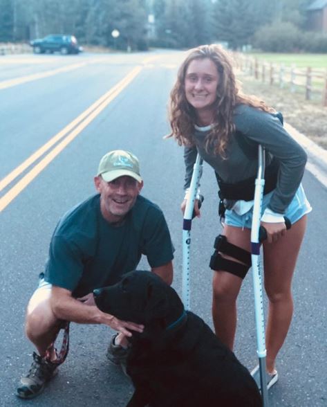 Images from Webers Instagram account show her and her uncle shortly after her surgery that repaired a torn labrum. 