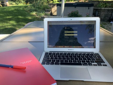 LT student e-learning outside
(Claire Williams/LION)
