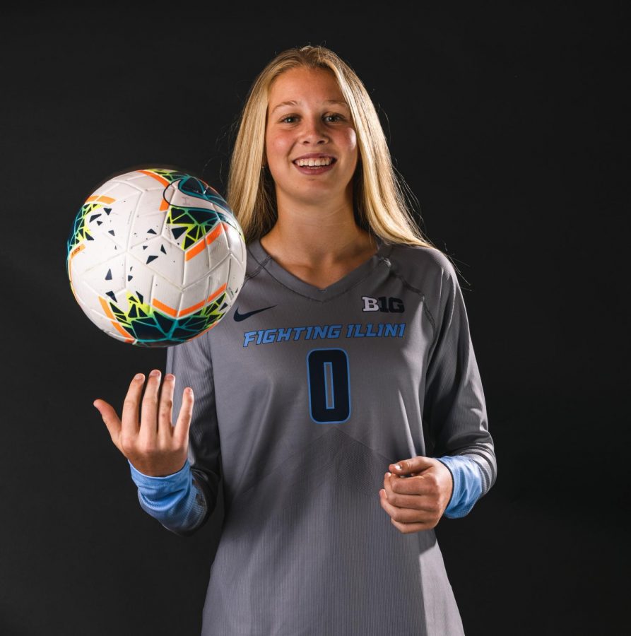 Izzy Lee 22 tosses soccer ball (photo courtesy of Lee).