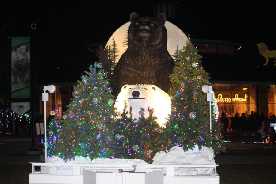 Bear sculpture featured at Brookfield Zoo Holiday Magic Experience (Rauf/LION).