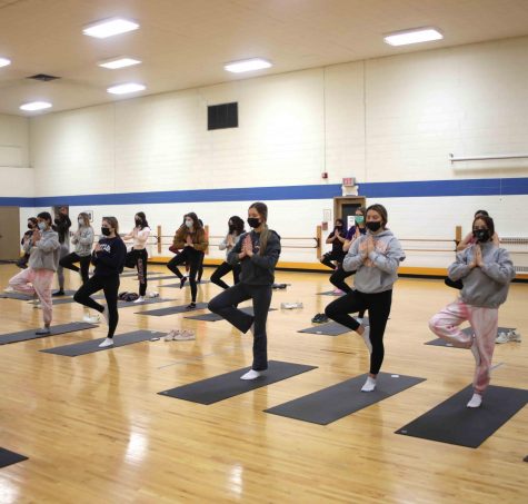Dance Fitness class in the dance gym on Dec. 11 at NC (Burke/LION).