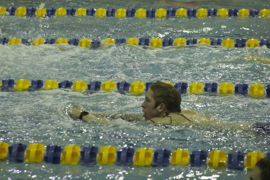 Alex Edwards 24 works on his kicking in practice at SC pool on Jan. 20 (Burke/LION).