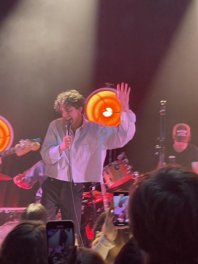 Stephen Sanchez dances on stage on Feb. 25 at a sold-out concert at Lincoln Hall (Mardegan/LION).