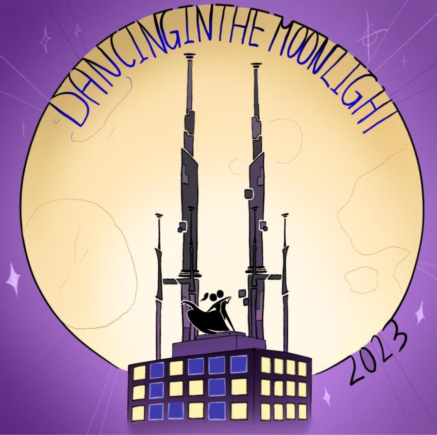 Prom graphic of theme, ‘Dancing in the Moonlight’, located on the front page of the Prom packet. (photo courtesy of Class of 2023 Board).