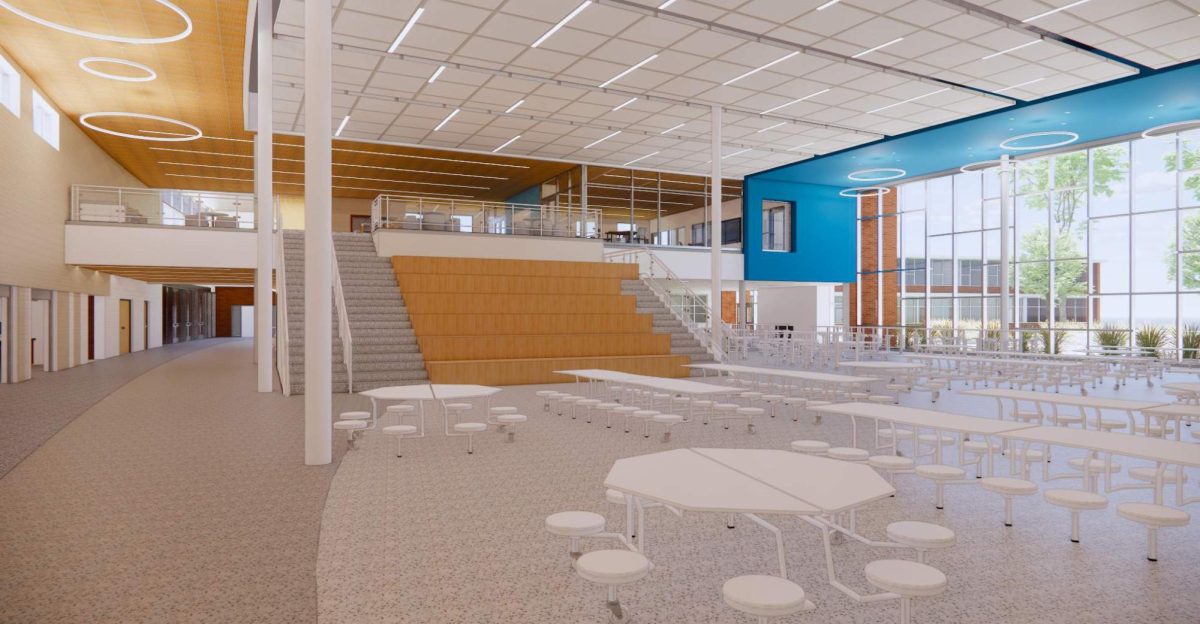 Rendered visual model depicting planned cafeteria/lounge space at SC, taken from the LT webpage. 
