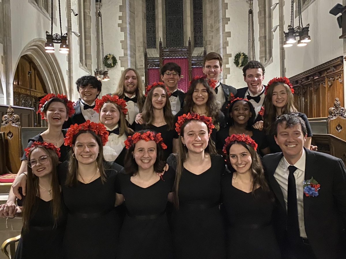 Senior Madrigals perform their last concert at the Emmanuel Episcopal Church of LaGrange Dec. 7. (Photo courtesy of Kevin Townsend 24.)