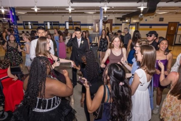 Best Buddies Prom attendees dancing at an annual event (photo courtesy of Basic)