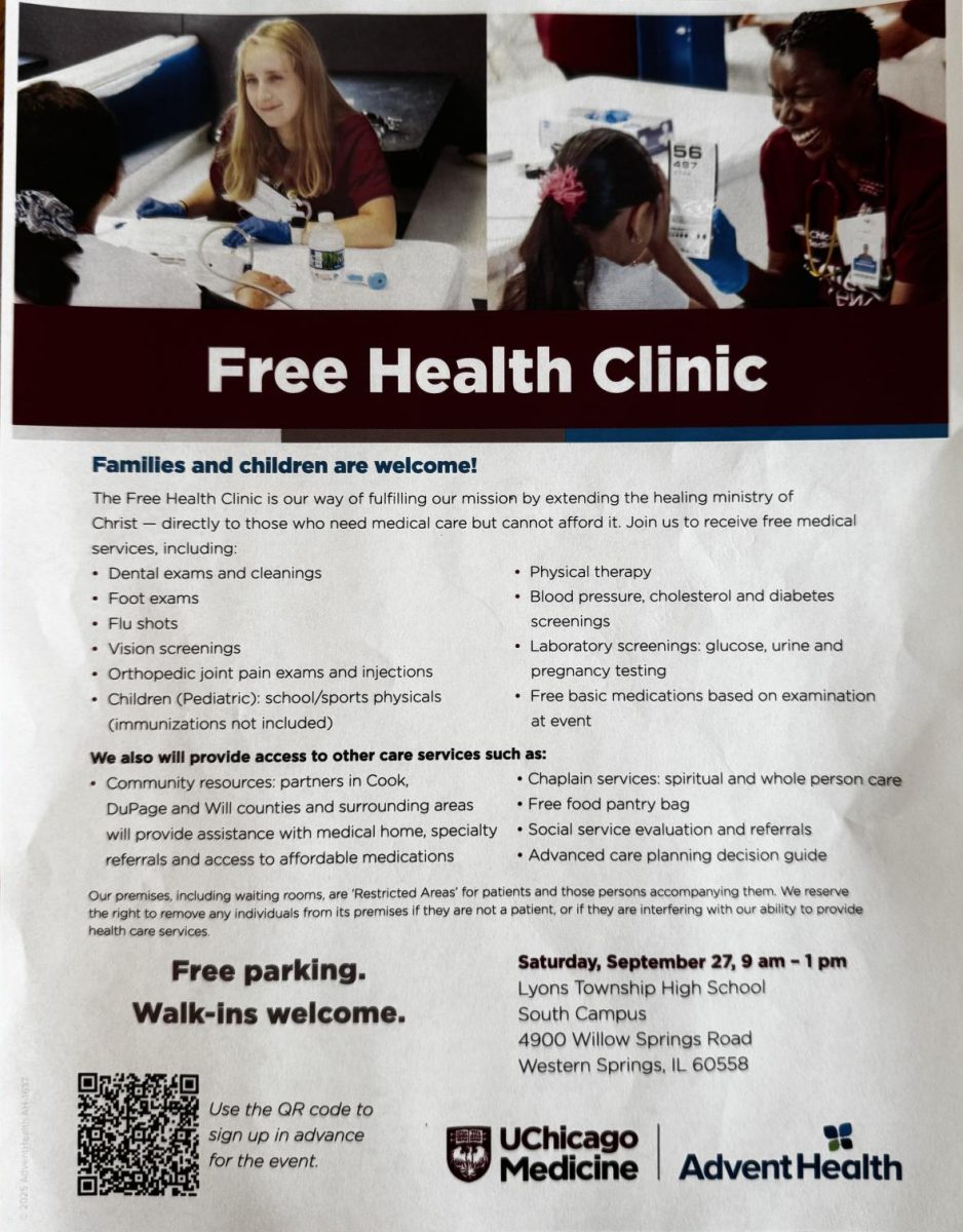 Flyer advertising Free Health Clinic found at NC and SC on walls revealing details about the event (Huang/LION).