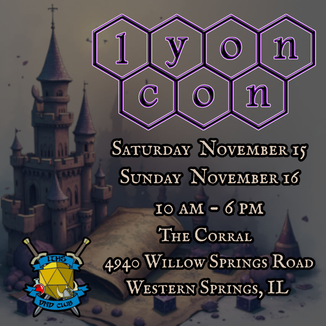 The formal Lyon Con informational poster (photo courtesy of Bill Allan).