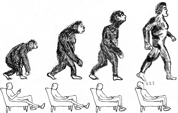 “(De) Evolution of a Resolution” Illustration by Will Bridges