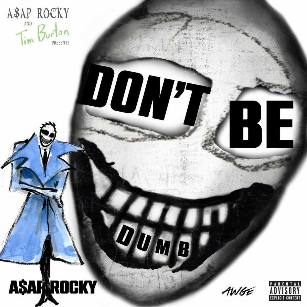 This is the alternative album cover of A$AP Rocky 'Don't Be Dumb" 