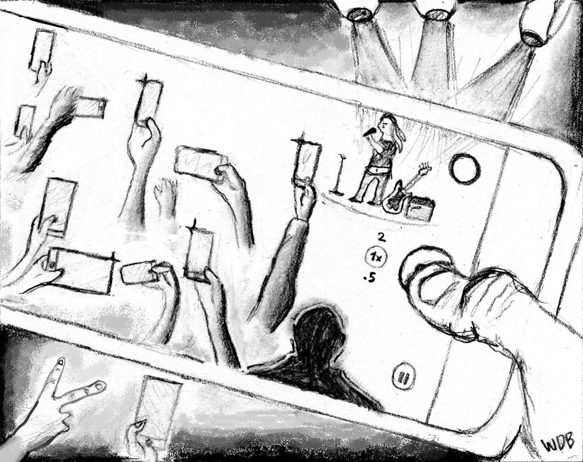"Sea of Phones" Illustration by Will Bridges